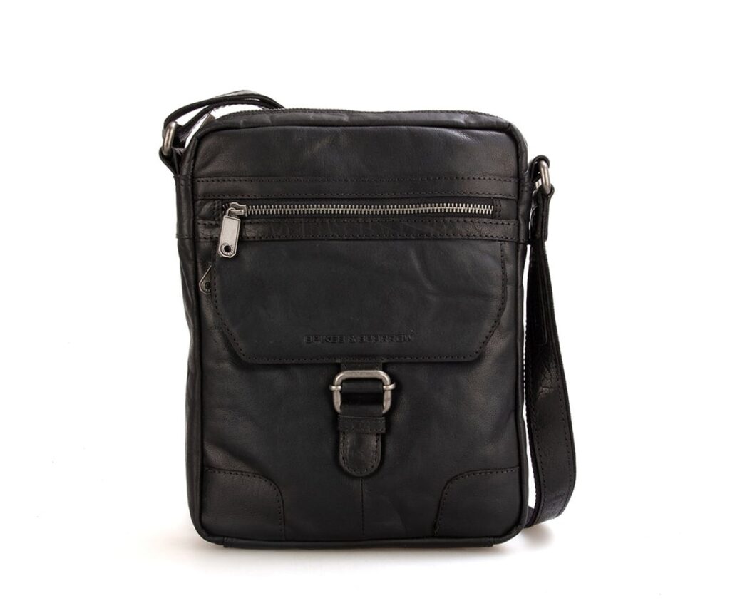 Spikes & Sparrow Leren A5 Crossbodytas – Nebraska – Zwart 24251N00