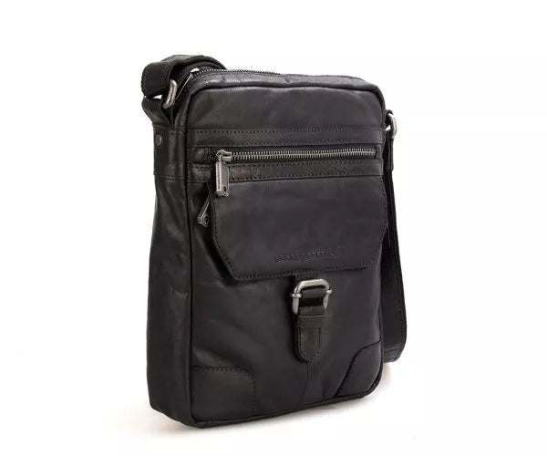 Spikes & Sparrow Leren A5 Crossbodytas – Nebraska – Zwart 24251N00