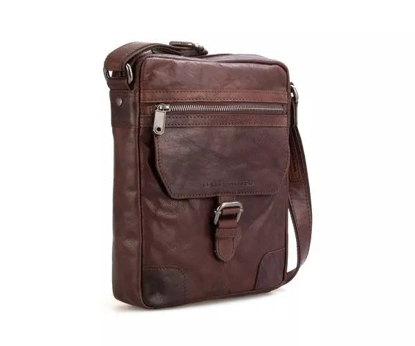 Spikes & Sparrow Leren A5 Crossbodytas – Nebraska – Donkerbruin 24251N01