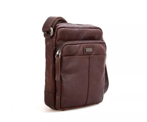 Spikes & Sparrow Leren Crossbodytas – Vermont – Donkerbruin 299D13101