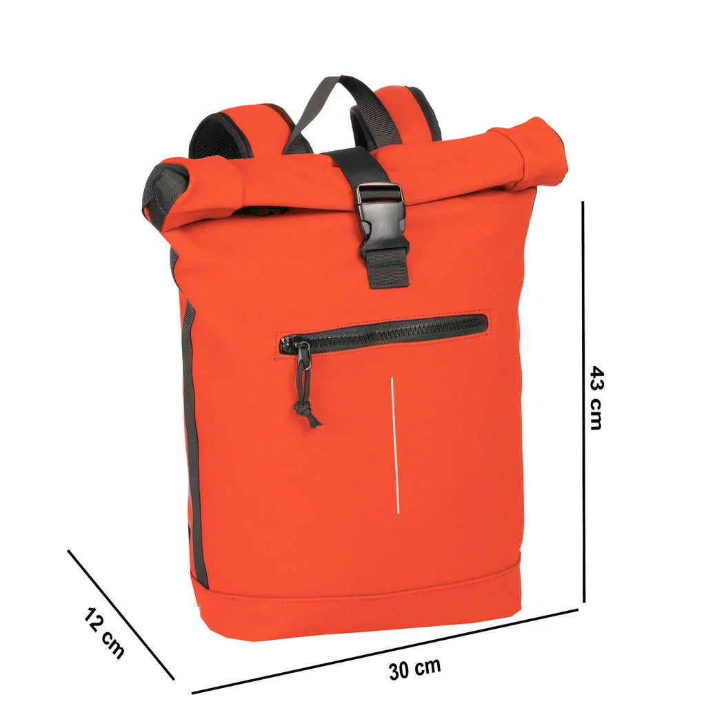 Mart Oranje Waterproof Rolltop Rugzak 15"