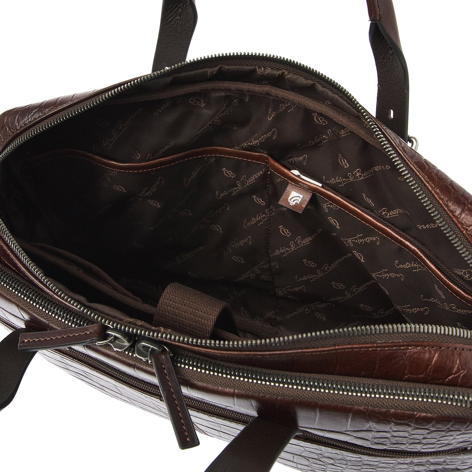Castelijn en Beerens Limited Maison Laptoptas 15.6" Mocca Croco 80 9473MO