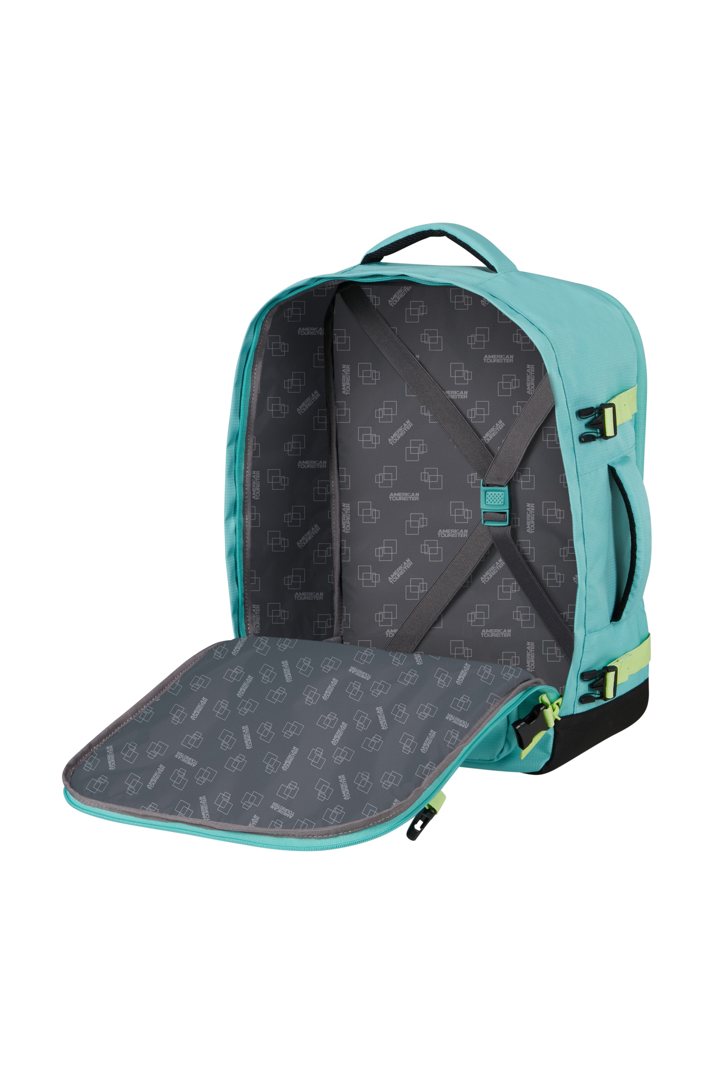 American Tourister Underseater Take2Cabin S/M Dusty Turquoise/Lime 40 x 30 x 20