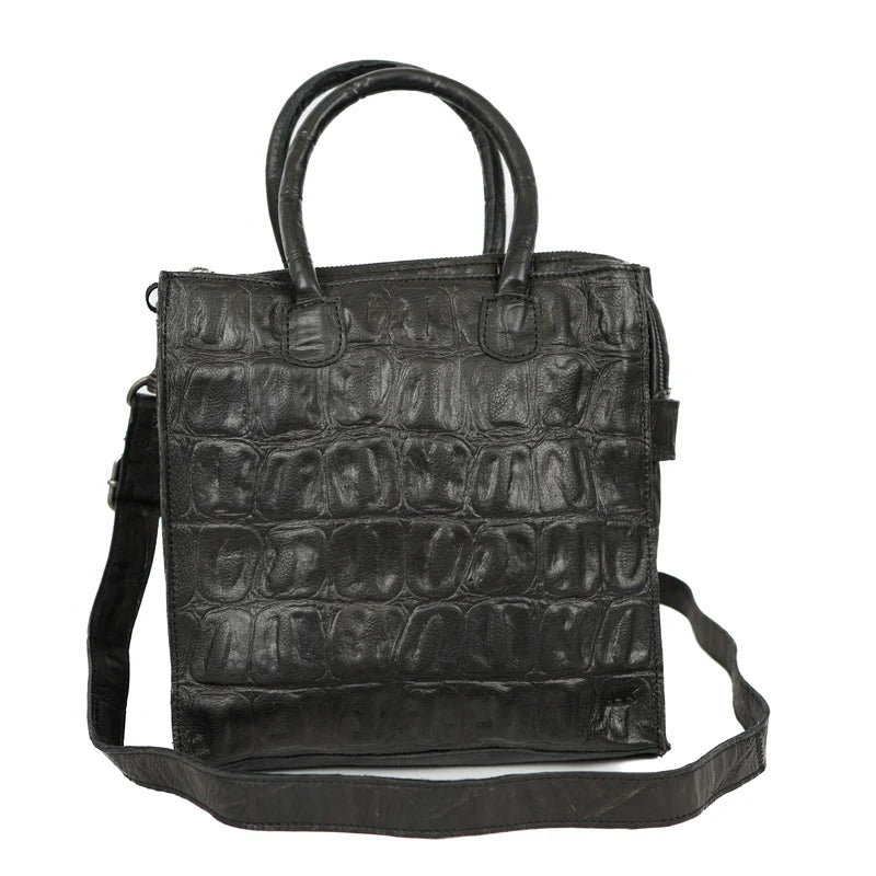 Beardesign Hand/schoudertas CP2172 Bonnie zwart croco