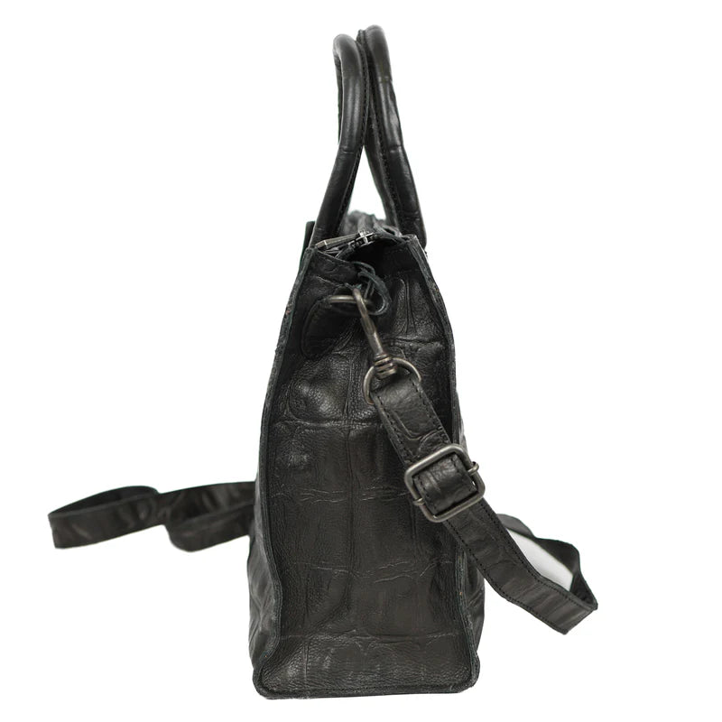 Beardesign Hand/schoudertas CP2172 Bonnie zwart croco