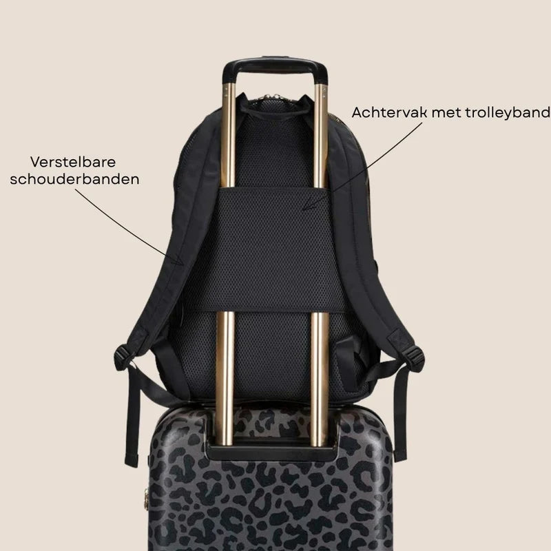 MŌSZ Laptoprugzak dames nylon 15.6 inch - zwart - Maren