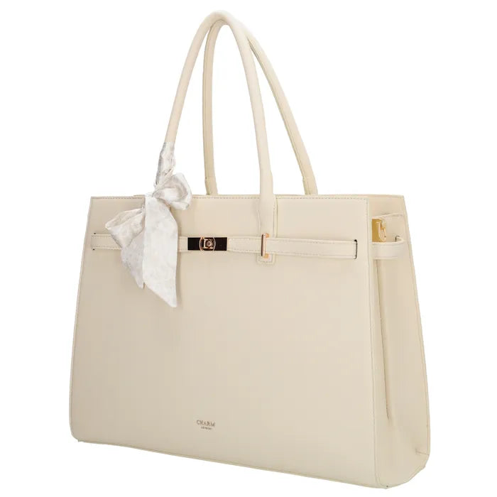 Charm London The Hamptons Laptoptas Crème 15,6 inch W01593 138 (34.5x19.4 cm)