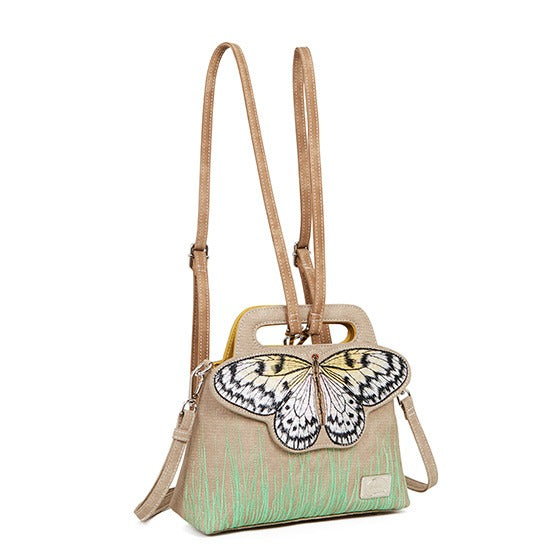 HIDIHI Rugtas/schoudertas Madame Butterfly Beige MBU04