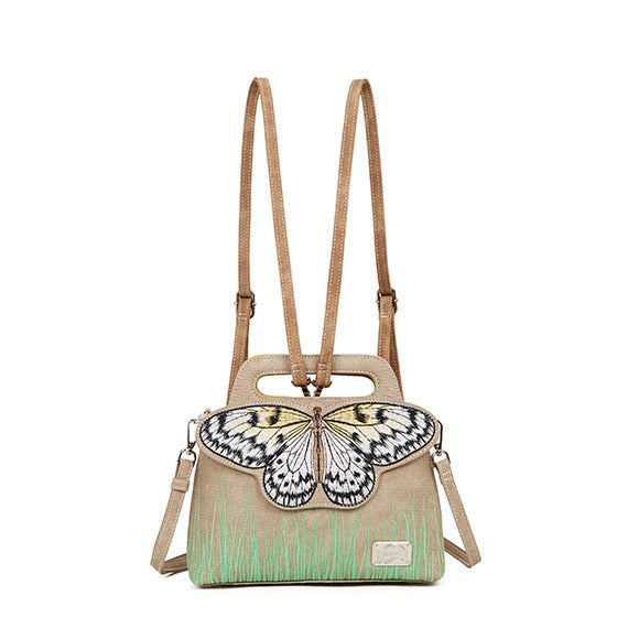 HIDIHI Rugtas/schoudertas Madame Butterfly Beige MBU04