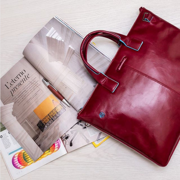 Piquadro-Blue Square Expandable Laptoptas 15.6" Rood