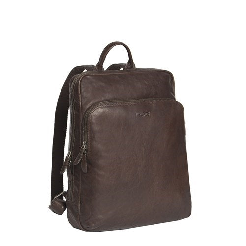 JUSTIFIED LEREN LAPTOP RUGTAS EVEREST BRUIN