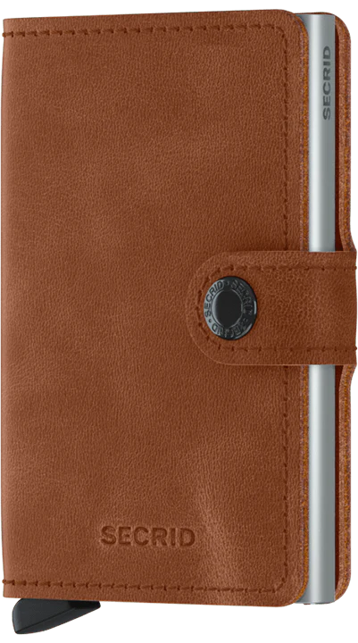 SECRID MINI WALLET VINTAGE COGNAC-SILVER
