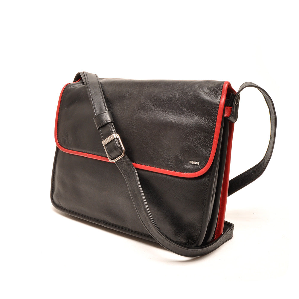 Berba Soft Ruime Overslagtas 005-576 Zwart-Rood