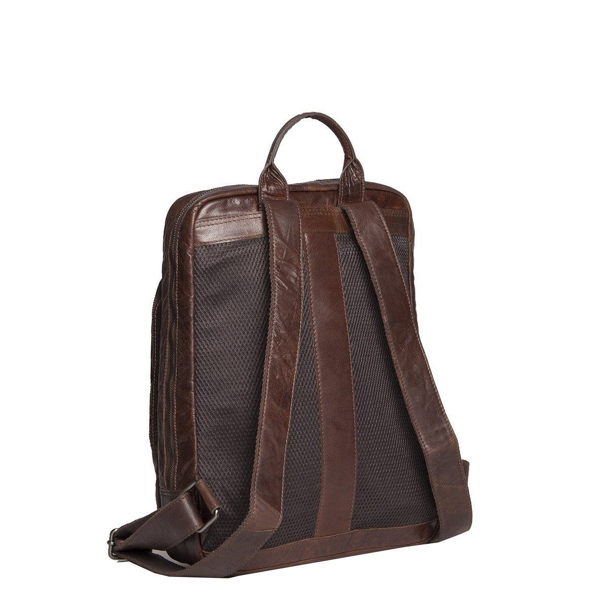 JUSTIFIED LEREN LAPTOP RUGTAS EVEREST BRUIN
