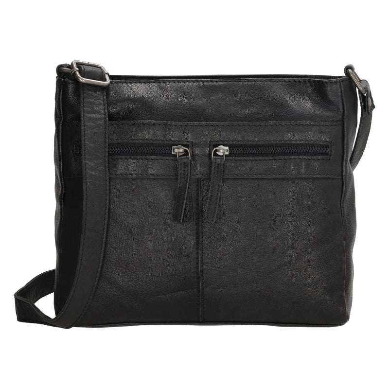 Maspalomas 20419 Zwart Lederen schoudertas