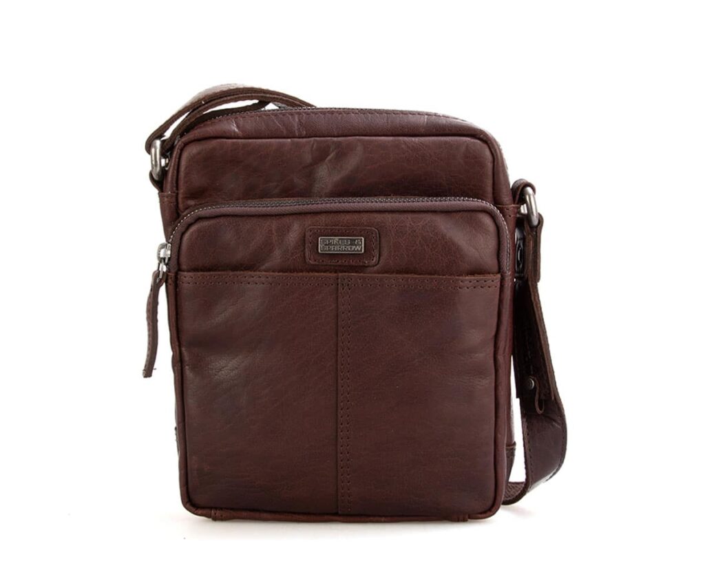 Spikes & Sparrow Leren Crossbodytas – Vermont – Donkerbruin 299D13101
