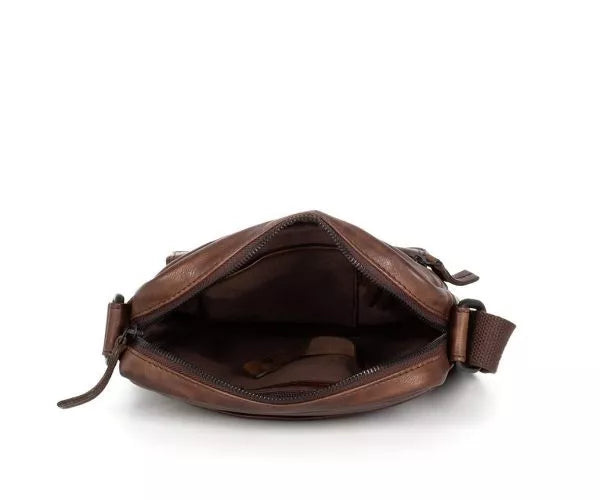 Spikes & Sparrow Leren Crossbodytas – Jason – Donkerbruin 40741067