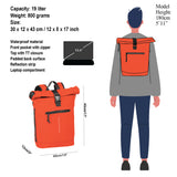 Mart Oranje Waterproof Rolltop Rugzak 15"