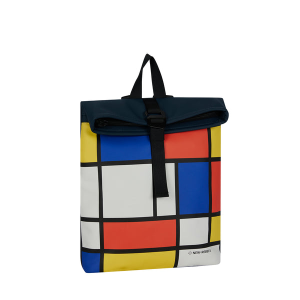 Mart Art LA Mondriaan Rolltop Mini Rugzak