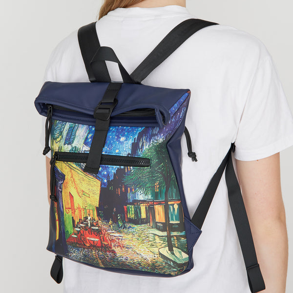 Mart Art LA Café bij Nacht Rolltop Mini Rugzak