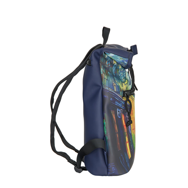 Mart Art LA Café bij Nacht Rolltop Mini Rugzak