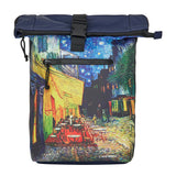 Mart Art New York Cafe At Night Waterproof Rolltop Rugzak 15.6"