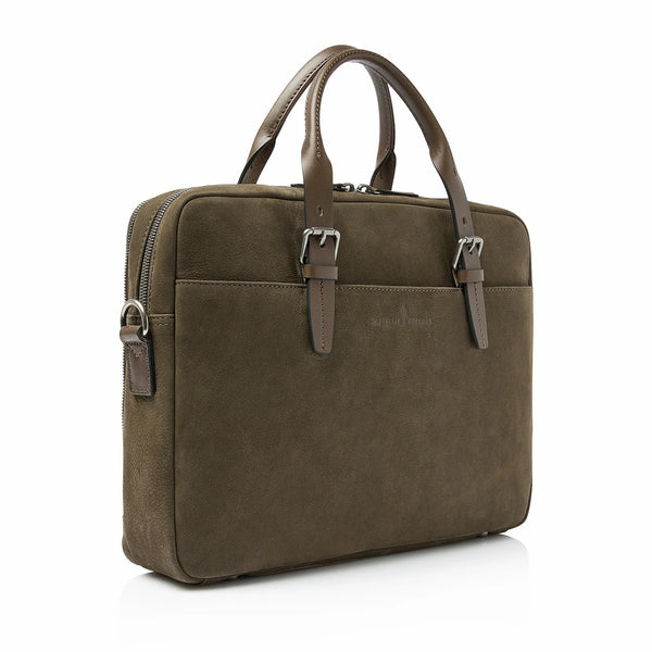 Castelijn & Beerens Nubuck Laptoptas Veneto Groen