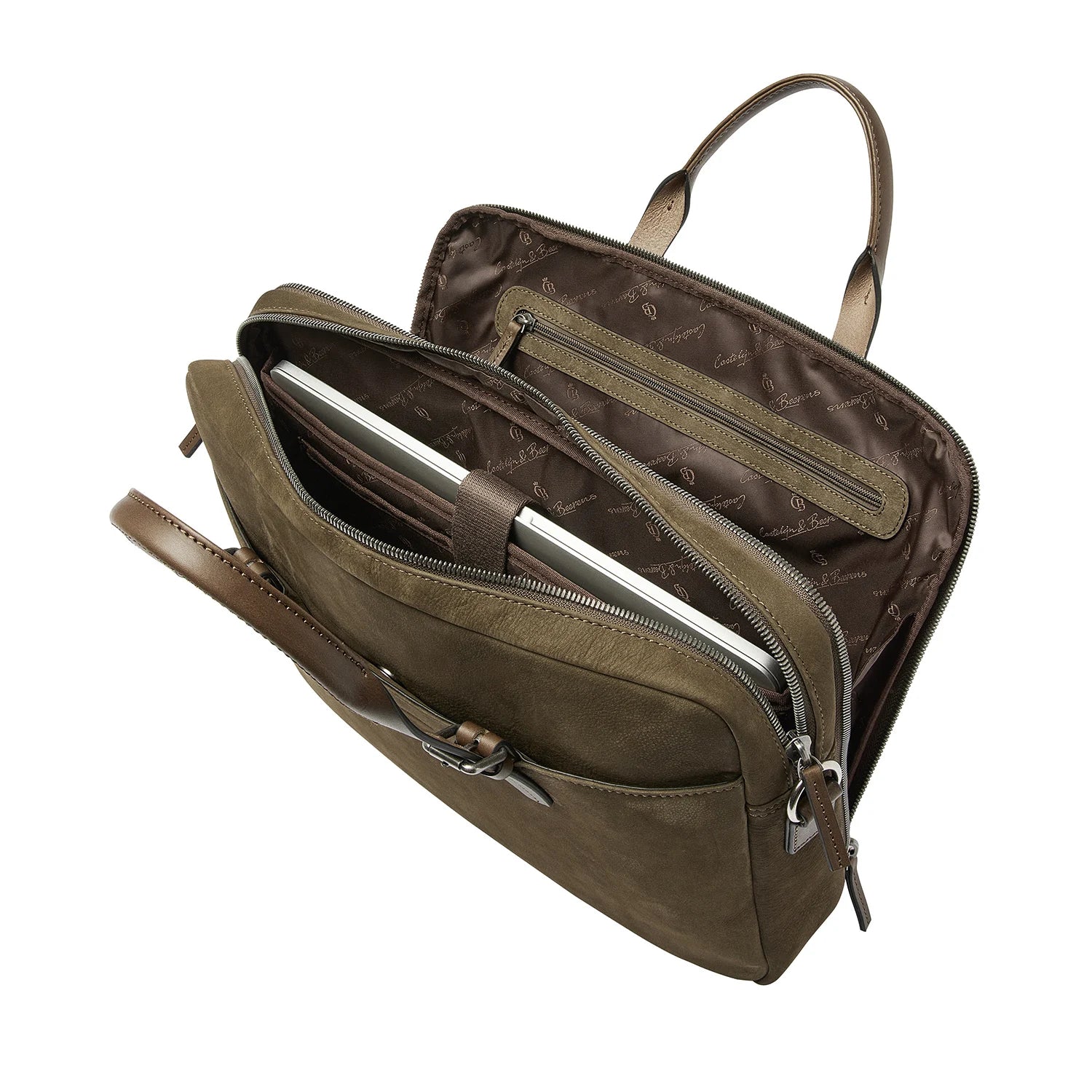 Castelijn & Beerens Nubuck Laptoptas Veneto Groen