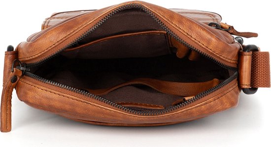 Spikes & Sparrow Leren Crossbodytas – Jason – Brandy Cognac 40741047