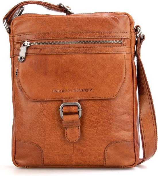 Spikes & Sparrow Leren A5 Crossbodytas – Nebraska – Brandy Cognac 24251N47