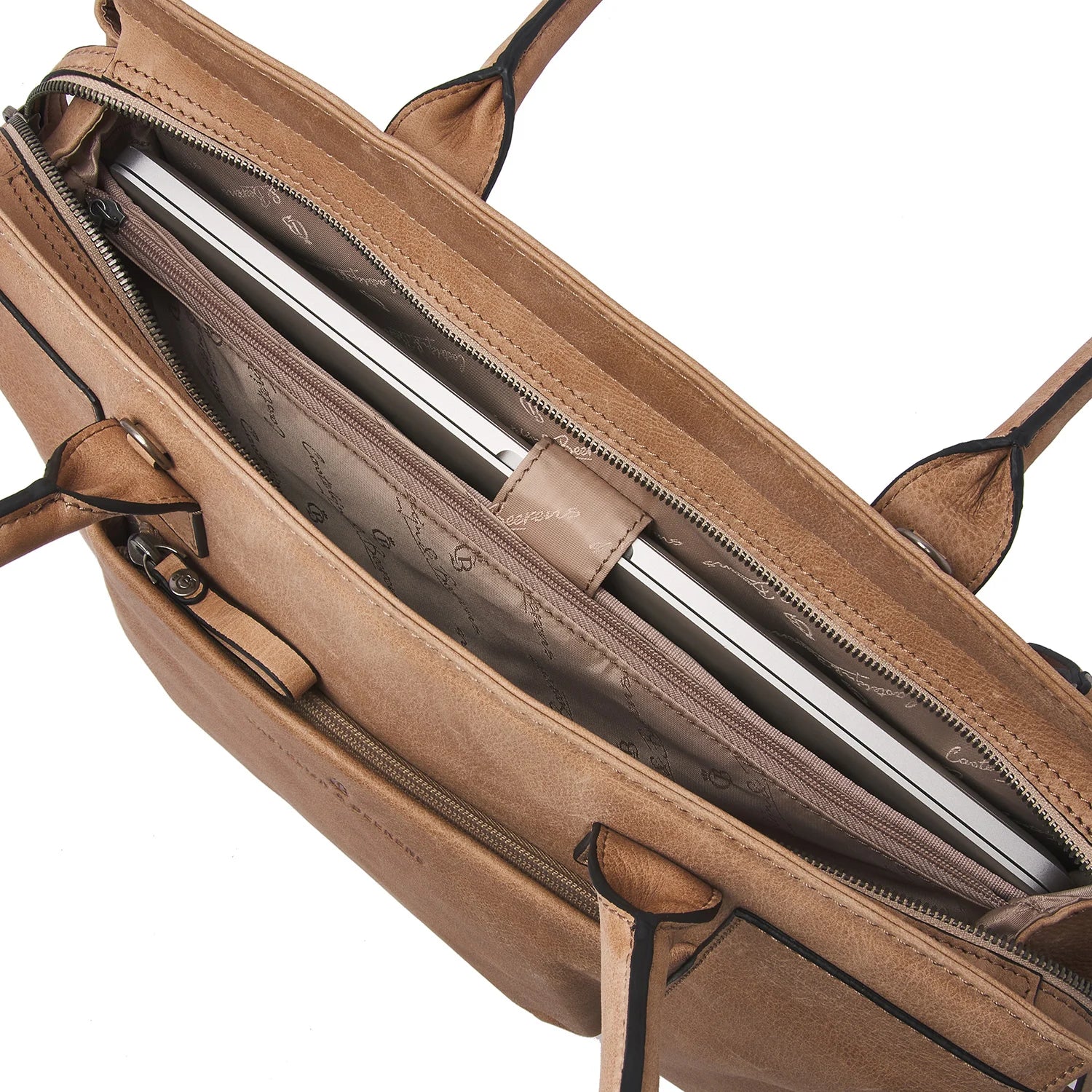 Castelijn & Beerens 729664 Beige Laptoptas 15.6 Inch
