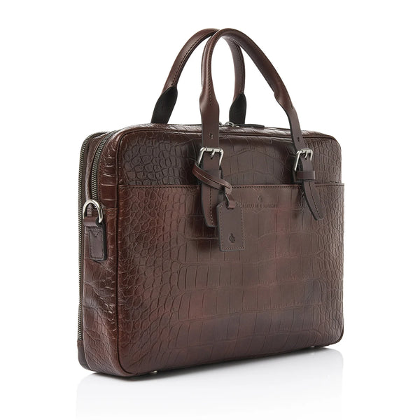 Castelijn en Beerens Limited Maison Laptoptas 15.6" Mocca Croco 80 9473MO