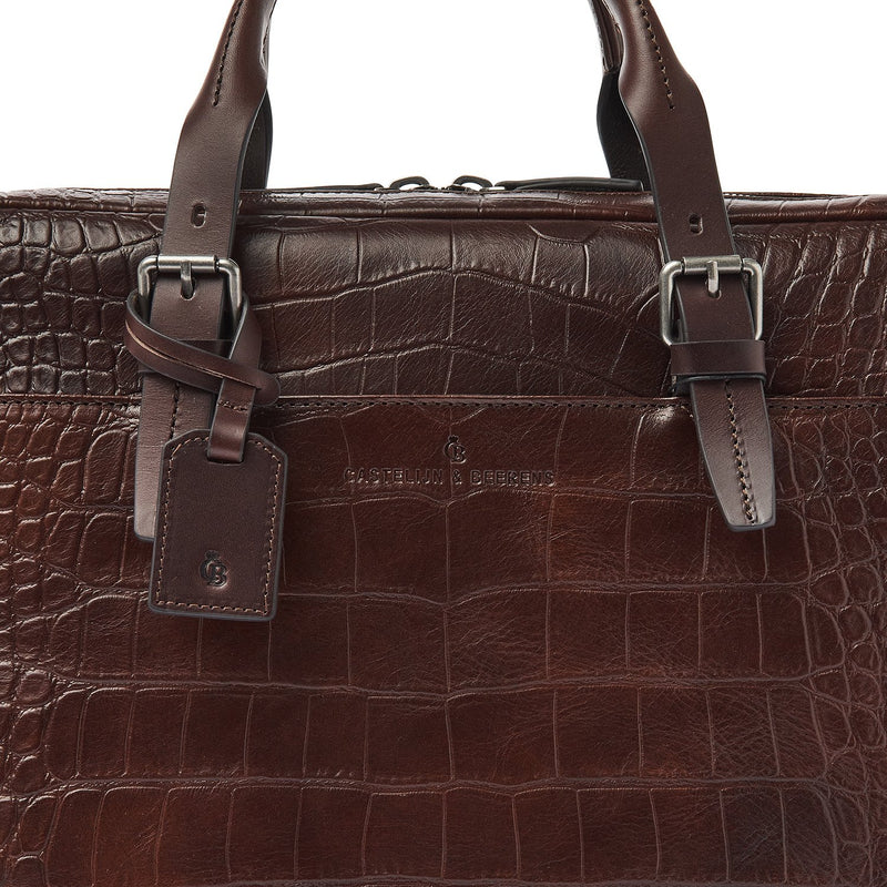Castelijn en Beerens Limited Maison Laptoptas 15.6" Mocca Croco 80 9473MO