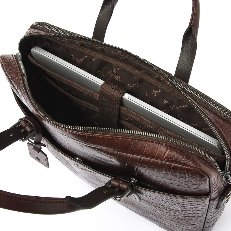 Castelijn en Beerens Limited Maison Laptoptas 15.6" Mocca Croco 80 9473MO