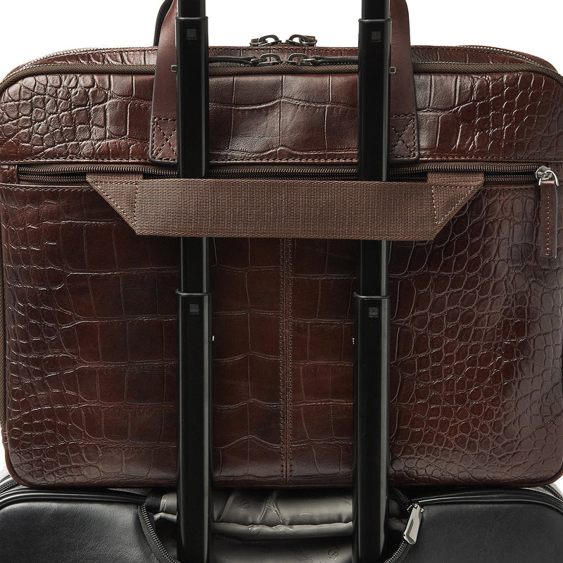Castelijn en Beerens Limited Maison Laptoptas 15.6" Mocca Croco 80 9473MO