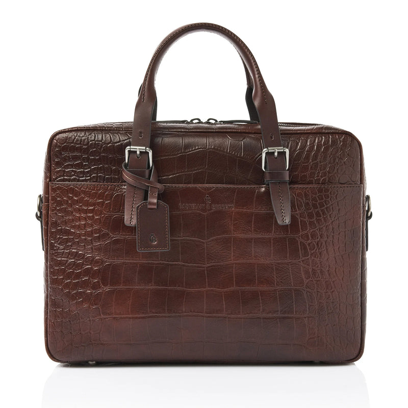 Castelijn en Beerens Limited Maison Laptoptas 15.6" Mocca Croco 80 9473MO
