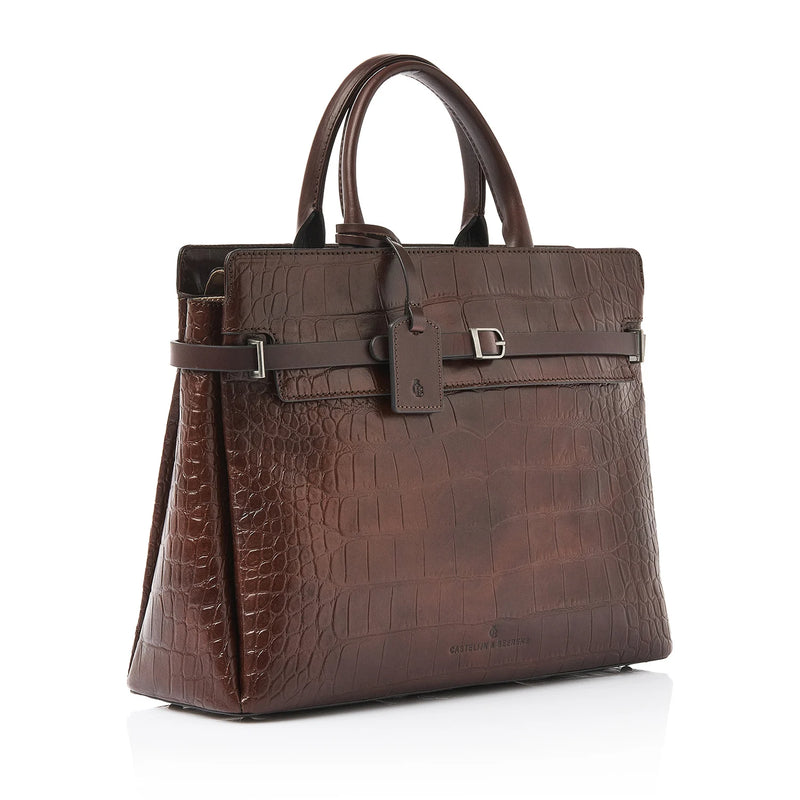 Castelijn en Beerens Limited Maison Laptoptas 15.6" Mocca Croco 80 9759MO