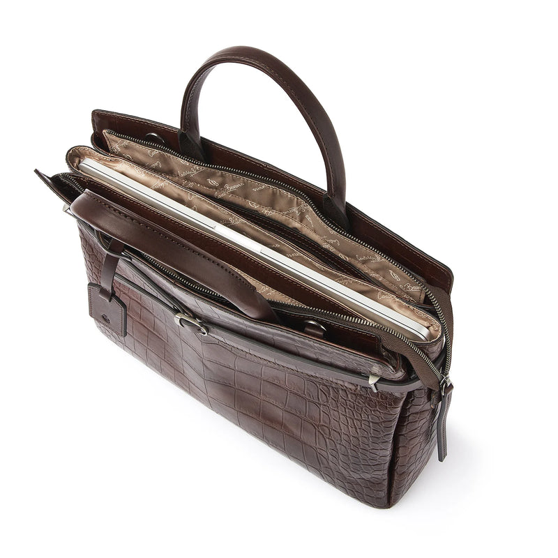 Castelijn en Beerens Limited Maison Laptoptas 15.6" Mocca Croco 80 9759MO