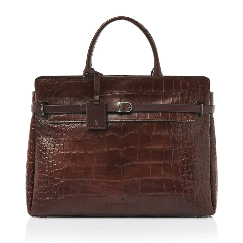 Castelijn en Beerens Limited Maison Laptoptas 15.6" Mocca Croco 80 9759MO
