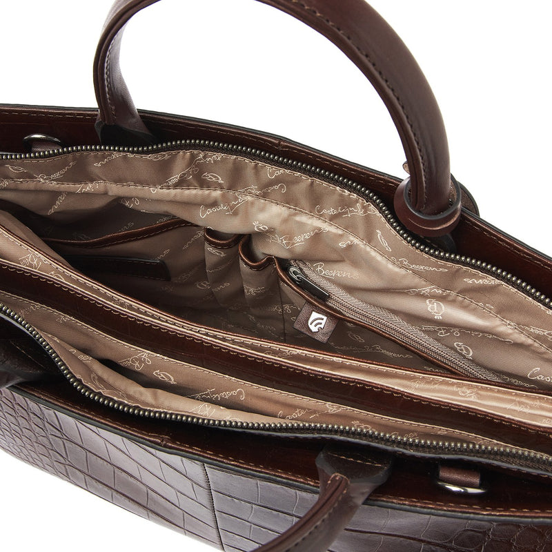 Castelijn en Beerens Limited Maison Laptoptas 15.6" Mocca Croco 80 9759MO