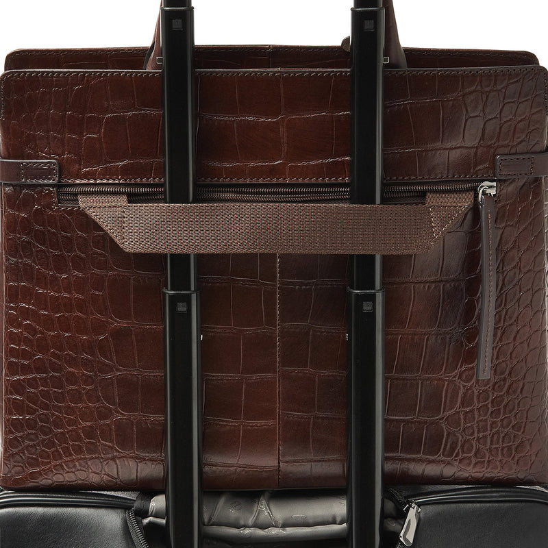 Castelijn en Beerens Limited Maison Laptoptas 15.6" Mocca Croco 80 9759MO