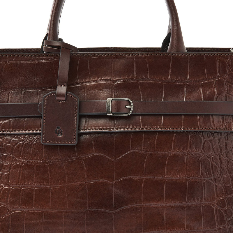 Castelijn en Beerens Limited Maison Laptoptas 15.6" Mocca Croco 80 9759MO