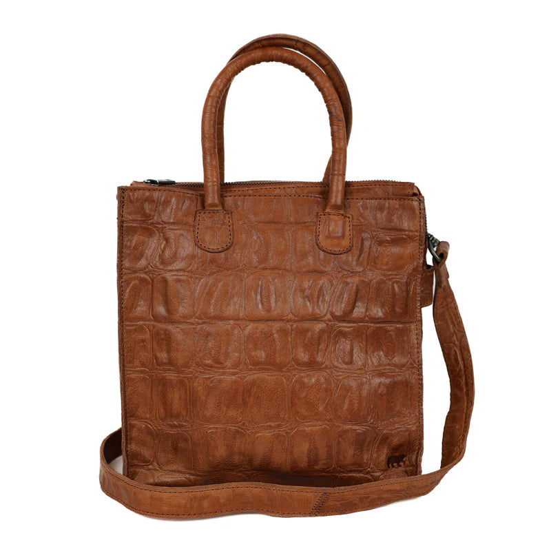 Beardesign Hand/schoudertas CP2172 Bonnie cognac croco