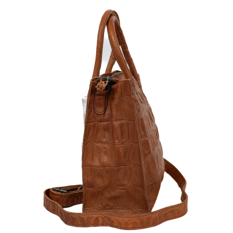 Beardesign Hand/schoudertas CP2172 Bonnie cognac croco