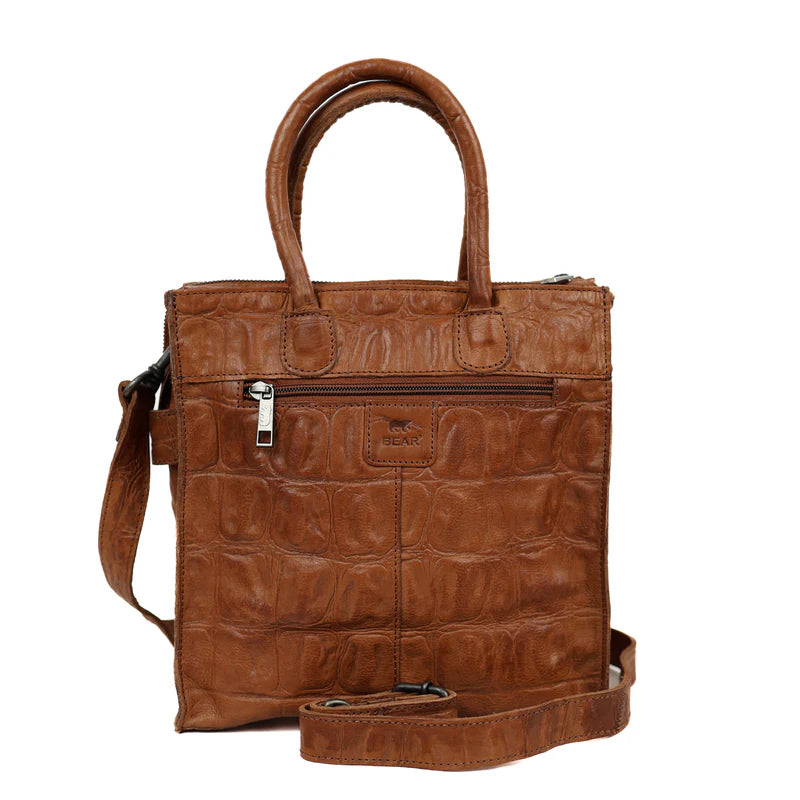Beardesign Hand/schoudertas CP2172 Bonnie cognac croco