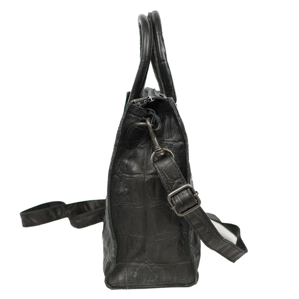 Beardesign Hand/schoudertas CP2172 Bonnie zwart croco