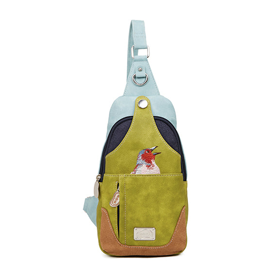 HIDIHI Slingbag Rugtas Carol CL22 Groen-Lichtblauw