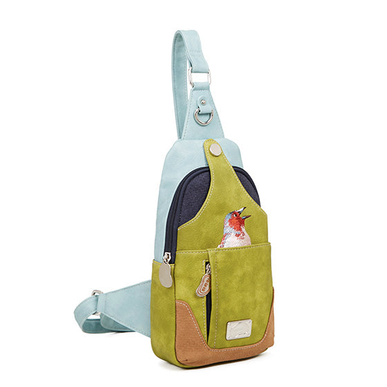HIDIHI Slingbag Rugtas Carol CL22 Groen-Lichtblauw