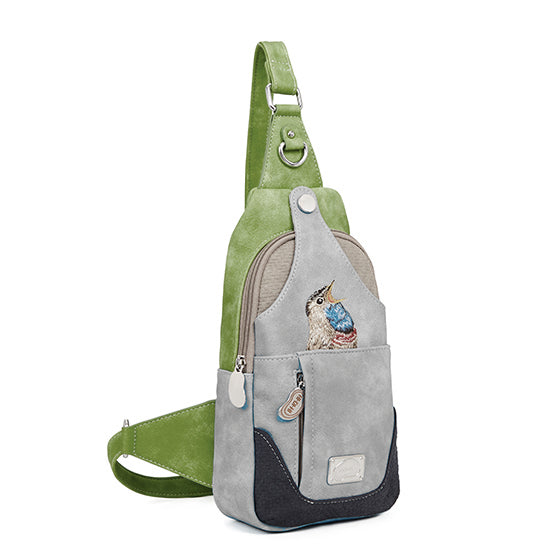 HIDIHI Slingbag Rugtas Carol CL23 Grijs- Groen