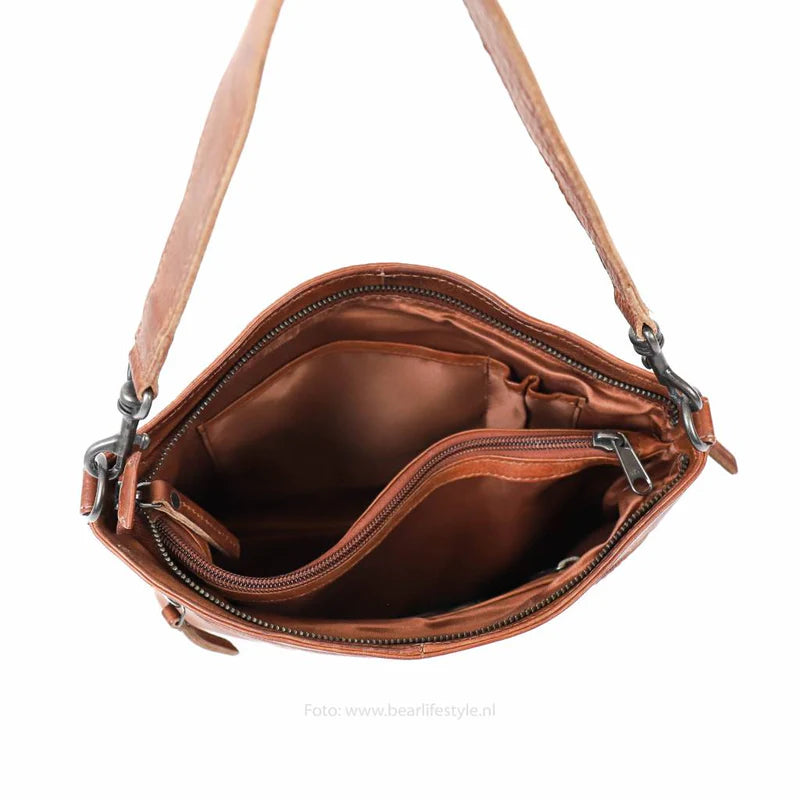 Beardesign Hand/schoudertas CP1536 Cognac Angelica